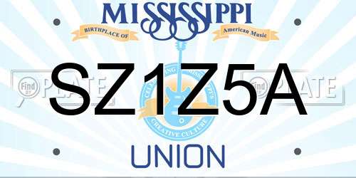 SZ1Z5A Mississippi License Plate