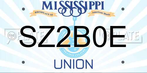 SZ2B0E Mississippi License Plate