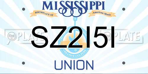 SZ2I5I Mississippi License Plate