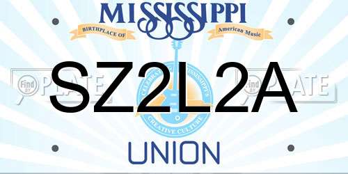 SZ2L2A Mississippi License Plate