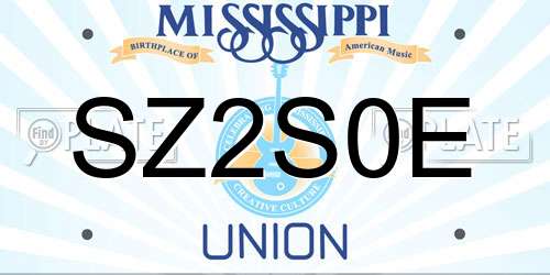 SZ2S0E Mississippi License Plate