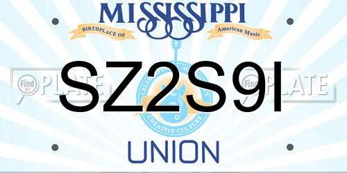 SZ2S9I Mississippi License Plate