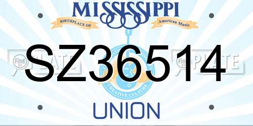 SZ36514 Mississippi License Plate