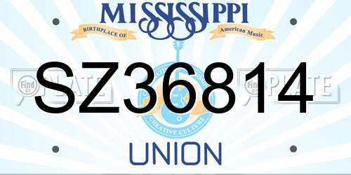 SZ36814 Mississippi License Plate