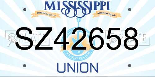SZ42658 Mississippi License Plate