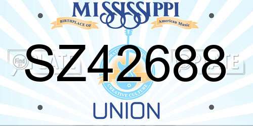 SZ42688 Mississippi License Plate