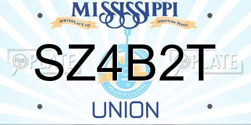 SZ4B2T Mississippi License Plate