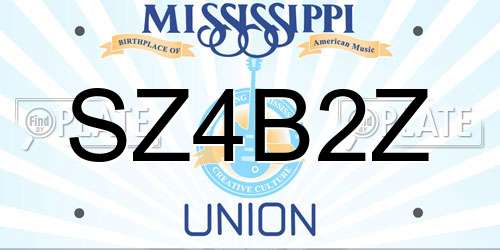 SZ4B2Z Mississippi License Plate