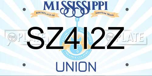 SZ4I2Z Mississippi License Plate
