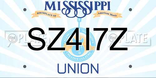 SZ4I7Z Mississippi License Plate