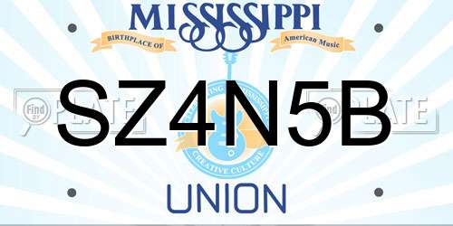 SZ4N5B Mississippi License Plate