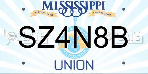 SZ4N8B Mississippi License Plate