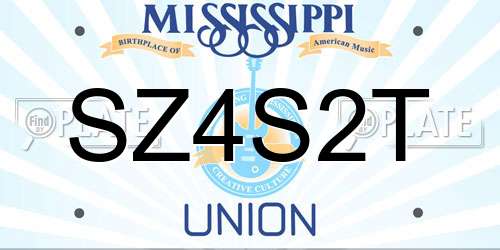 SZ4S2T Mississippi License Plate
