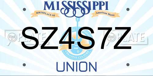 SZ4S7Z Mississippi License Plate