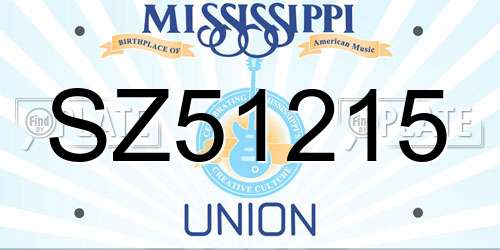SZ51215 Mississippi License Plate