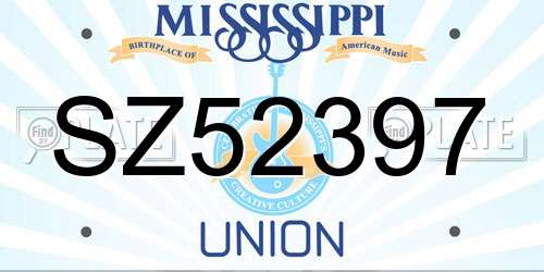 SZ52397 Mississippi License Plate