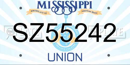 SZ55242 Mississippi License Plate