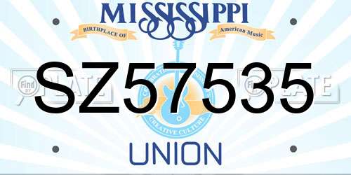 SZ57535 Mississippi License Plate