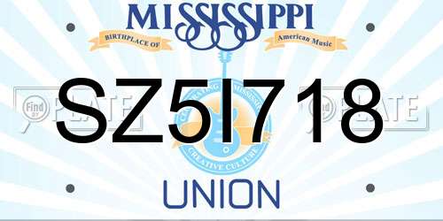 SZ5I718 Mississippi License Plate