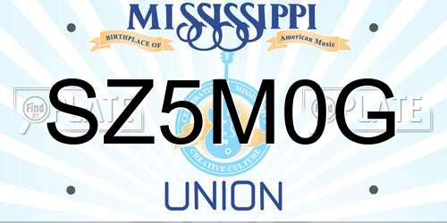 SZ5M0G Mississippi License Plate