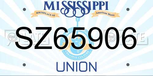 SZ65906 Mississippi License Plate