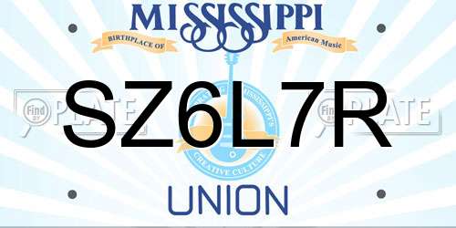 SZ6L7R Mississippi License Plate