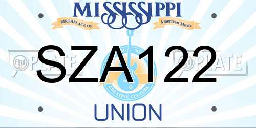 SZA122 Mississippi License Plate