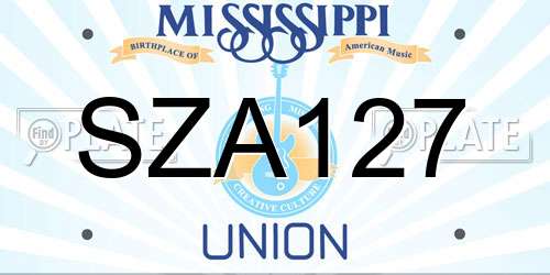SZA127 Mississippi License Plate