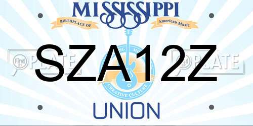 SZA12Z Mississippi License Plate