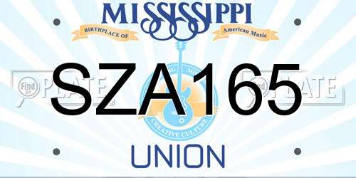 SZA165 Mississippi License Plate