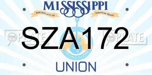 SZA172 Mississippi License Plate