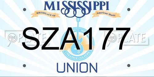 SZA177 Mississippi License Plate