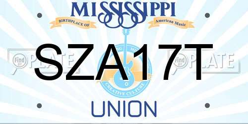 SZA17T Mississippi License Plate