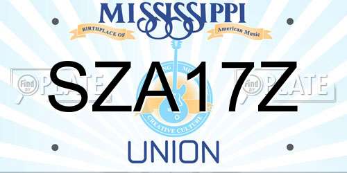 SZA17Z Mississippi License Plate