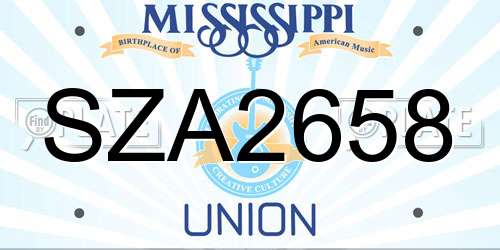 SZA2658 Mississippi License Plate