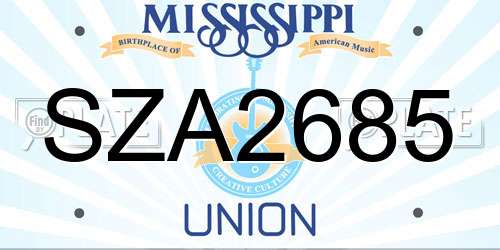 SZA2685 Mississippi License Plate