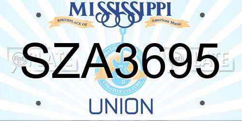 SZA3695 Mississippi License Plate