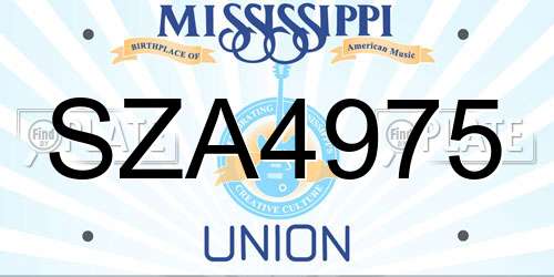 SZA4975 Mississippi License Plate