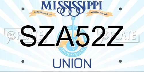 SZA52Z Mississippi License Plate