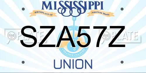 SZA57Z Mississippi License Plate