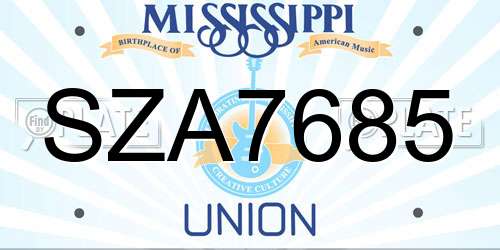 SZA7685 Mississippi License Plate