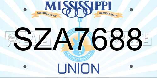 SZA7688 Mississippi License Plate