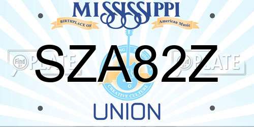 SZA82Z Mississippi License Plate