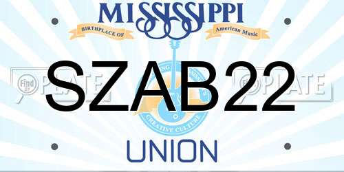 SZAB22 Mississippi License Plate