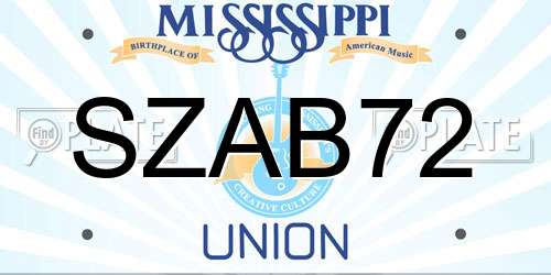 SZAB72 Mississippi License Plate