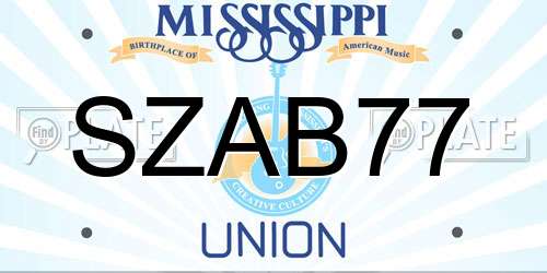 SZAB77 Mississippi License Plate