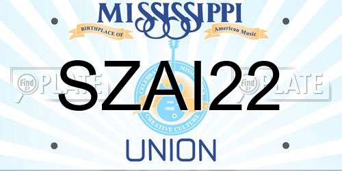SZAI22 Mississippi License Plate