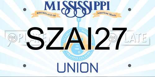 SZAI27 Mississippi License Plate