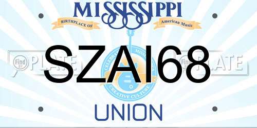 SZAI68 Mississippi License Plate
