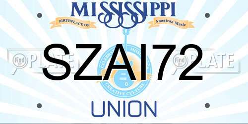 SZAI72 Mississippi License Plate